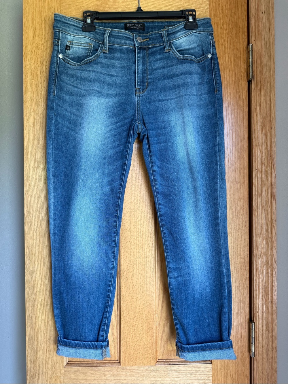 Judy Blue Relaxed Fit Tapered Skinny Denim Jeans 13/31 Medium Wash Stretch